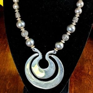 Heirloom 73 Sterling Marcasite Bead Necklace